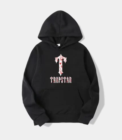 Trapstar Merch Logo Stampa Floreale Nera Felpa